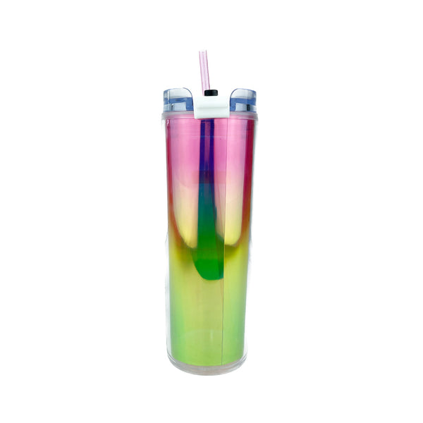 Skinny Big Rainbow 22 oz. - Rosa/Amarillo/Verde